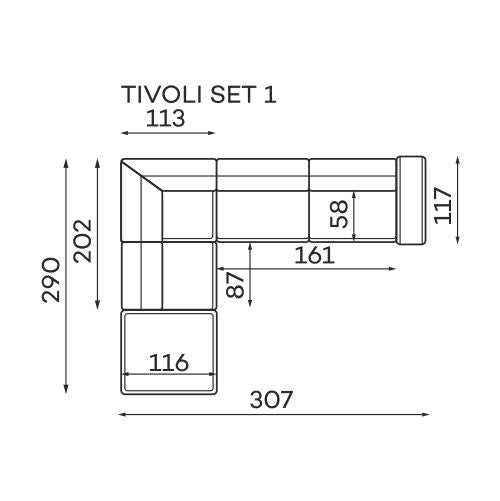 TIVOLI SET 1 KANAPÉ